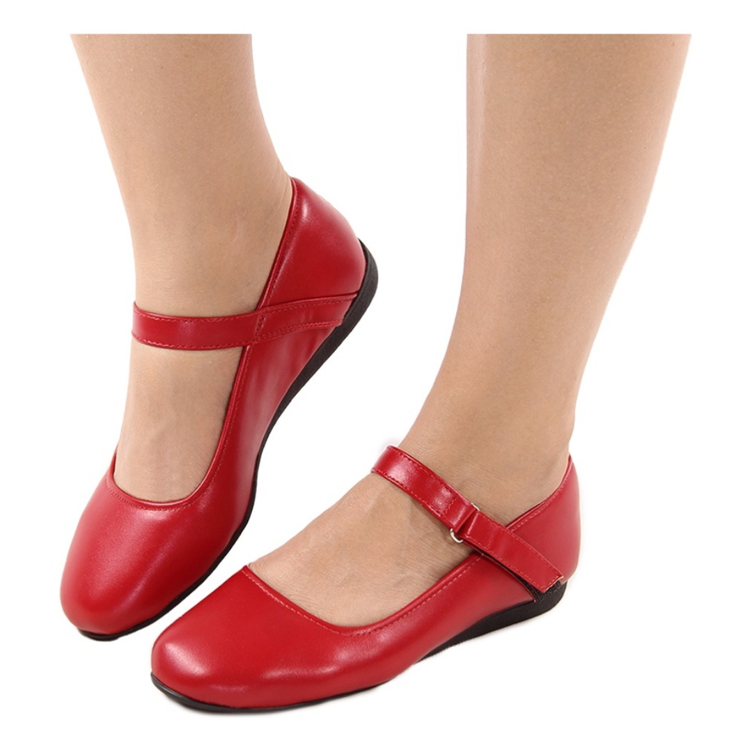 Sapatilha Feminina Antiderrapante com Fechamento em Velcro 