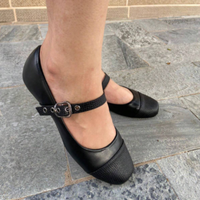 Sapatilha Feminina Bico Quadrado - Mary Jane Preta