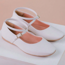 Sapatilha Feminina Bico Quadrado Bailarina Feme Luz Off White