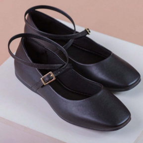 Sapatilha Feminina Bico Quadrado Bailarina Feme Luz Preta