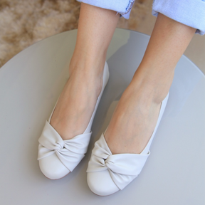 Sapatilha Feminina Bico Redondo Clássica Fosca Off White