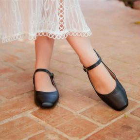 Sapatilha Feminina Boneca Bico Quadrado Mary Jane Preta