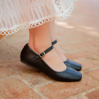 Sapatilha Feminina Boneca Bico Quadrado Mary Jane Preta