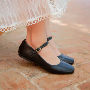 Sapatilha Feminina Boneca Bico Quadrado Mary Jane Preta