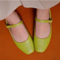 Sapatilha Feminina Boneca Bico Quadrado Mary Jane Verde