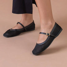 Sapatilha Feminina Boneca Tela Transparente  Preta