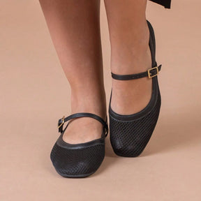 Sapatilha Feminina Boneca Tela Transparente  Preta