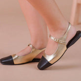 Sapatilha Feminina Mary Jane Bico Quadrado Boneca Dourada