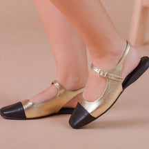 Sapatilha Feminina Mary Jane Bico Quadrado Boneca Dourada