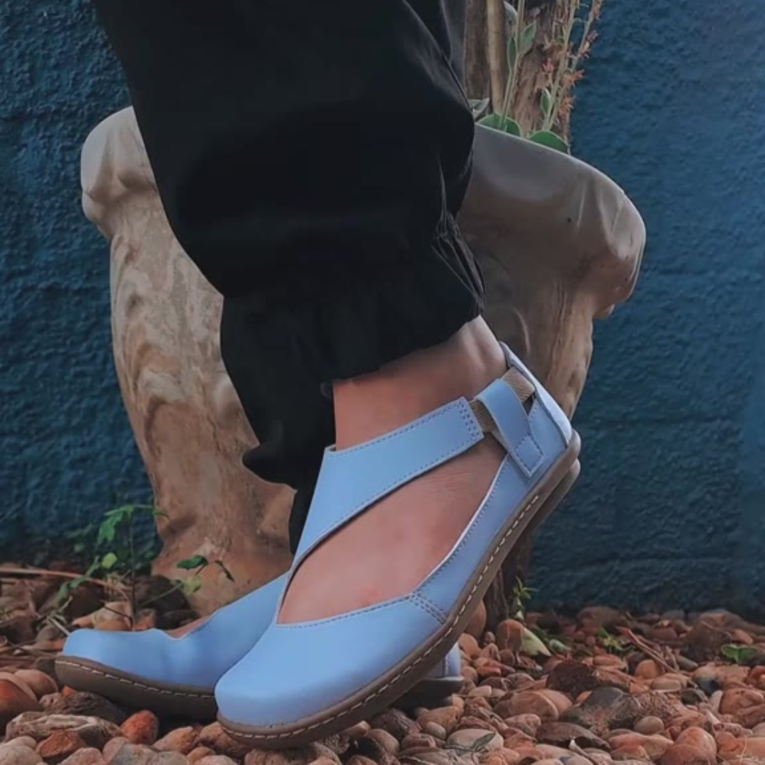 Sapatilha Feminina Retro Boneca Casual Confort Azul