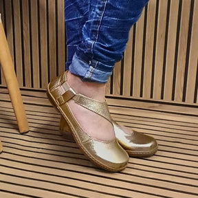 Sapatilha Feminina Retro Boneca Casual Confort Dourada
