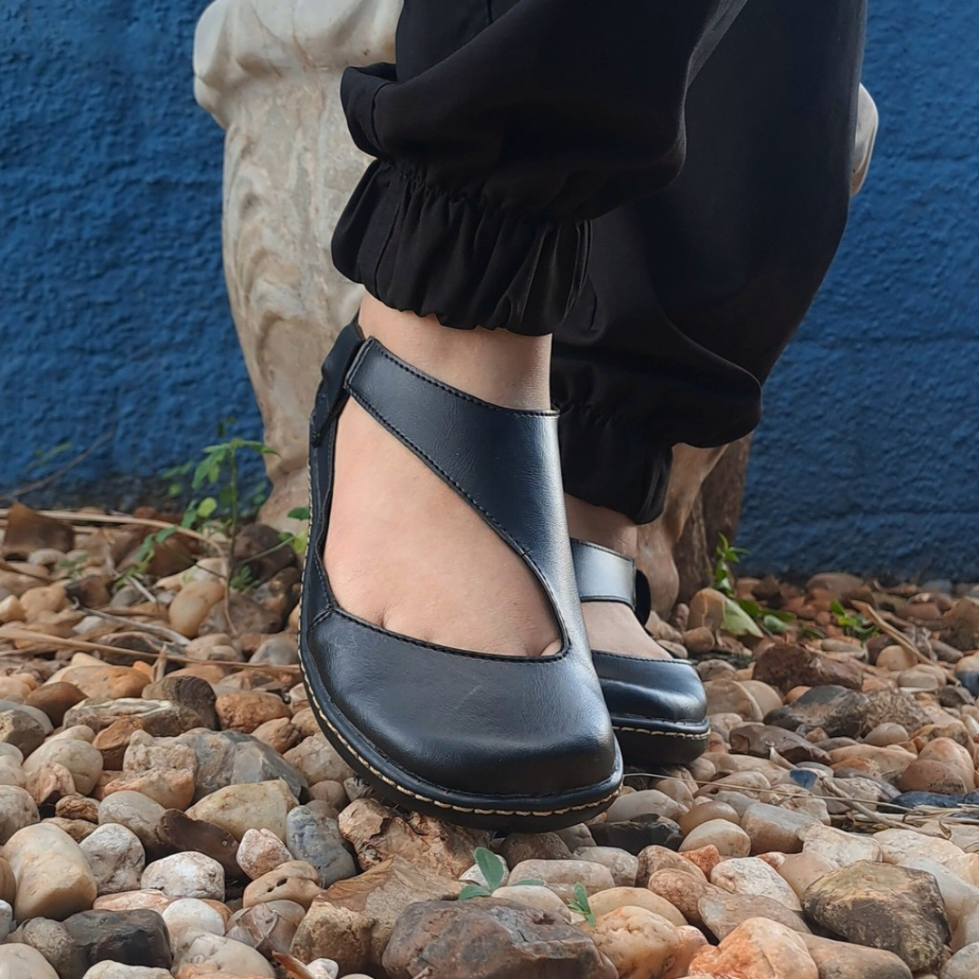 Sapatilha Feminina Retro Boneca Casual Confort Preta