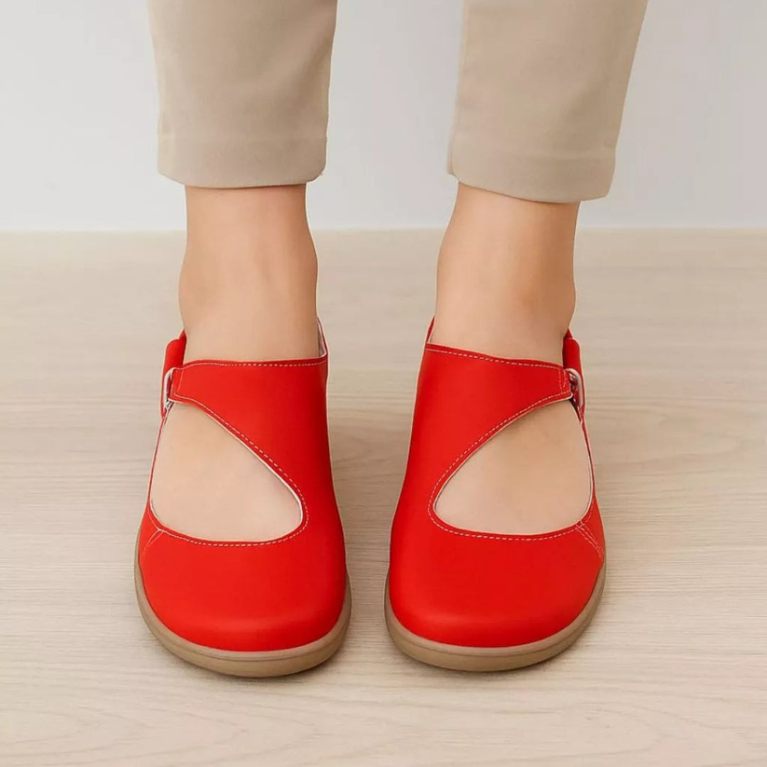 Sapatilha Feminina Retro Boneca Casual Confort Vermelha