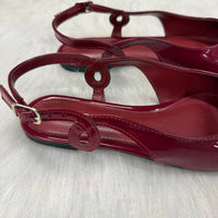 Sapatilha Feminina Slingback Bico Fino com Detalhe Lateral Vinho