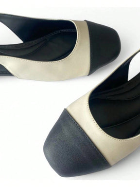 Sapatilha Feminina Slingback Bico Quadrado Branca
