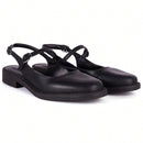 Sapatilha Feminina Slingback Bico Redondo Confortável e Antiderrapante Preto Fosco