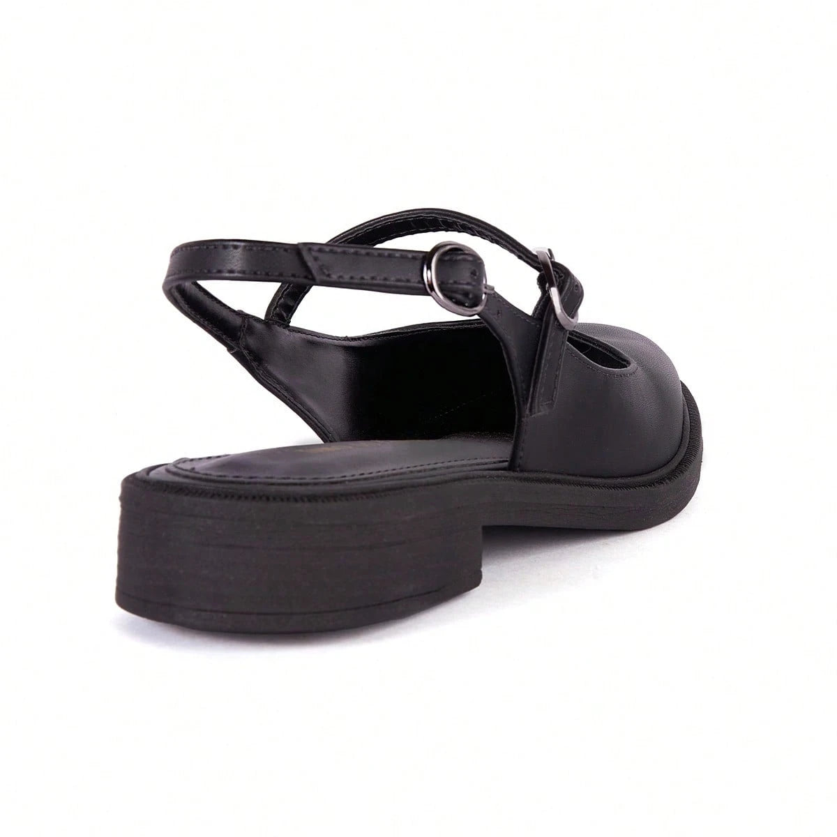 Sapatilha Feminina Slingback Bico Redondo Confortável e Antiderrapante Preto Fosco