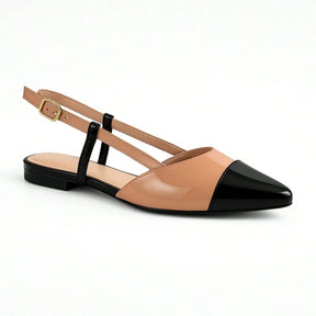 Sapatilha Feminina Slingback Bicolor  Anatômica – Estilo Clássico com Máximo Conforto 