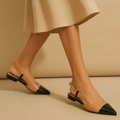 Sapatilha Feminina Slingback Bicolor  Anatômica Bege