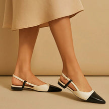 Sapatilha Feminina Slingback Bicolor  Anatômica Branca