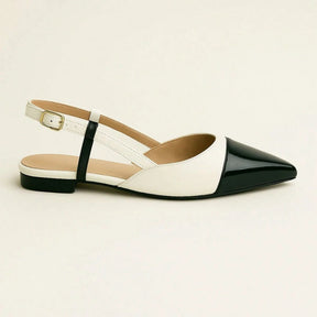 Sapatilha Feminina Slingback Bicolor  Anatômica Branca