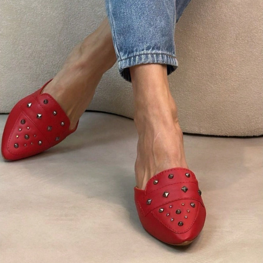 Sapatilha Mule Feminina Bico Fino com Spyke