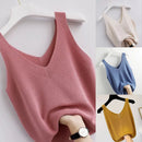 Blusa Feminina Regata Tricot Decote em V
