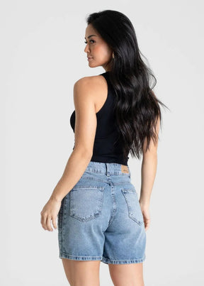 Shorts Jeans Soltinho Cintura Média - Sawary Jeans