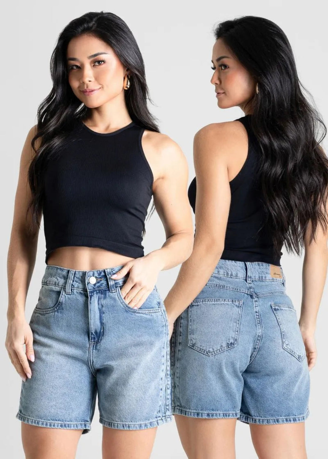 Shorts Jeans Soltinho Cintura Média - Sawary Jeans