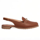 Slingback Feminino Mocassim Calcanhar Aberto Caramelo