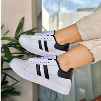 Tênis Casual Feminino Tradicional Sola Média - Leve e Macio Branco