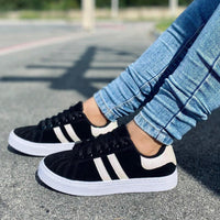 Tênis Casual Feminino Tradicional Sola Média - Leve e Macio Preto
