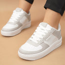 Tênis Feminino Air Minimalista Casual  - Numeração Especial - 34 ao 43 Branco e Cinza