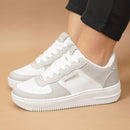 Tênis Feminino Air Minimalista Casual  - Numeração Especial - 34 ao 43 Branco e Cinza