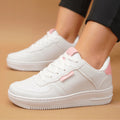 Tênis Feminino Air Minimalista Casual  - Numeração Especial - 34 ao 43 Branco e Rosa