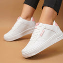 Tênis Feminino Air Minimalista Casual  - Numeração Especial - 34 ao 43 Branco e Rosa