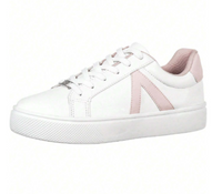 Tênis Feminino Casual Clássico Retrô Branco e Rosa