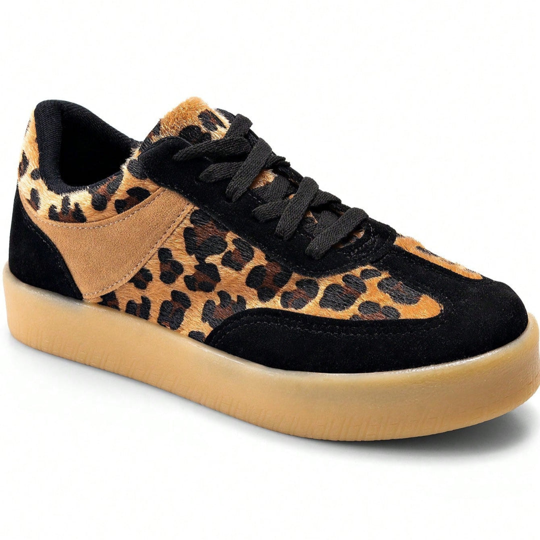 Tênis Feminino Casual Confortável Flatform Animal Print