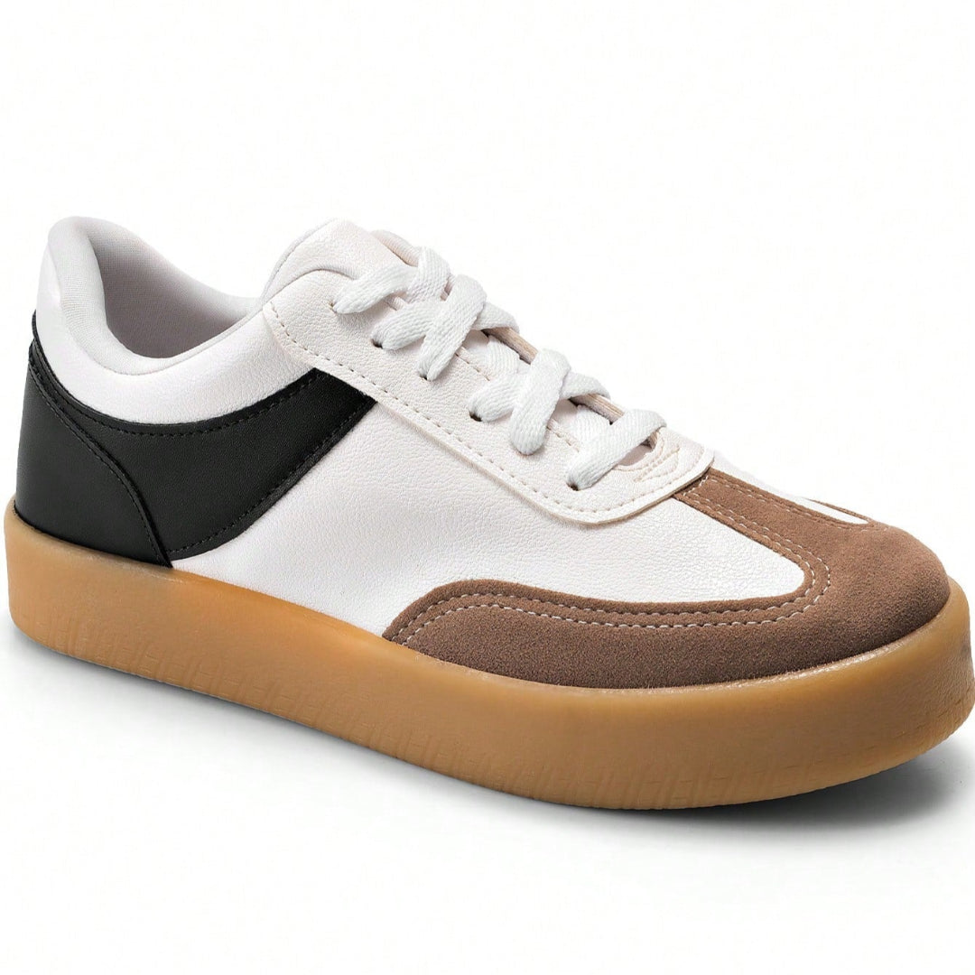 Tênis Feminino Casual Confortável Flatform Camurça Branco