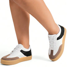 Tênis Feminino Casual Confortável Flatform Camurça Branco