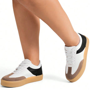 Tênis Feminino Casual Confortável Flatform Camurça Branco