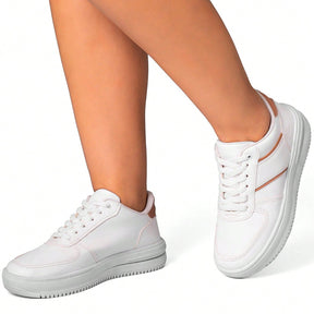 Tênis Feminino Casual Confortável Flatform Luana Branco