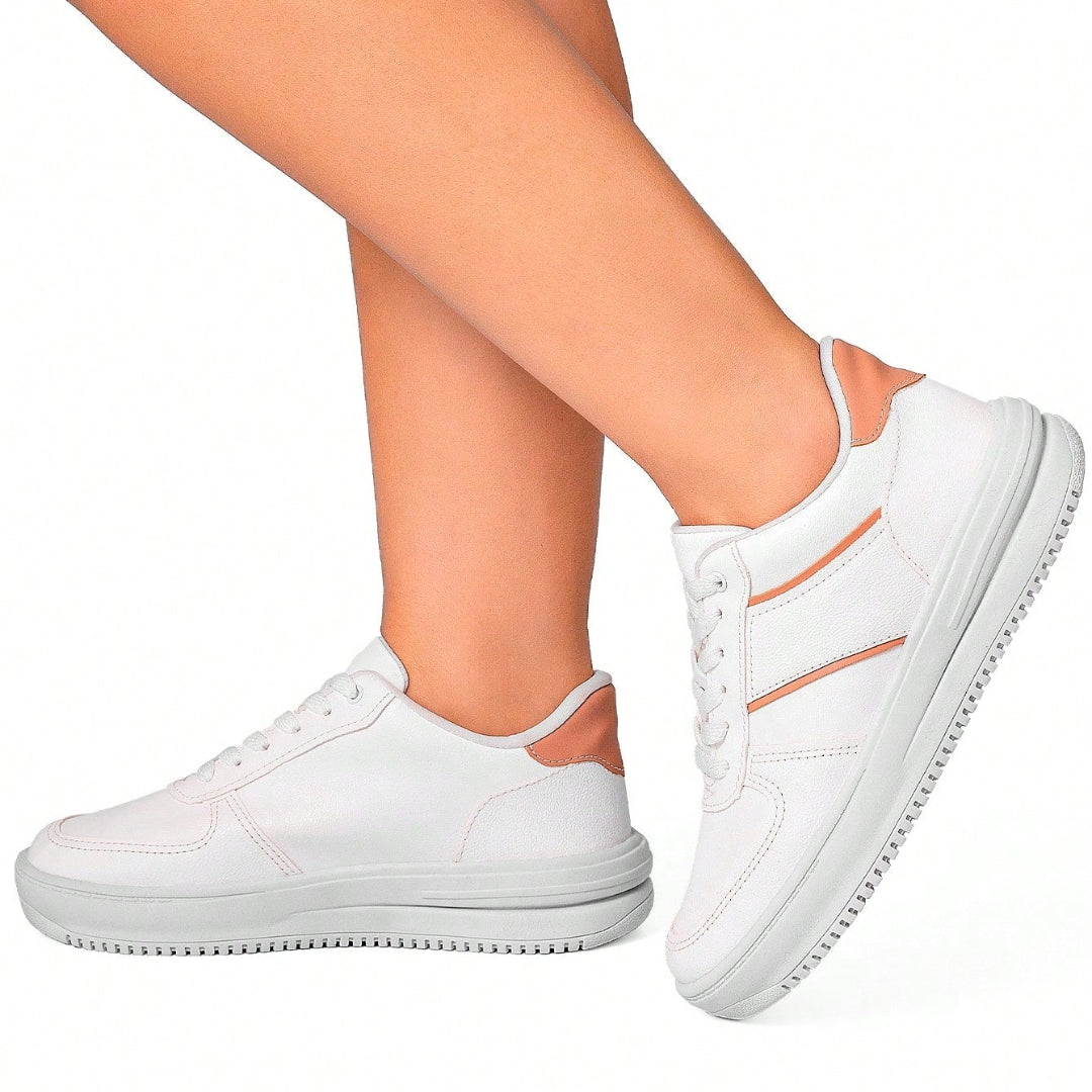 Tênis Feminino Casual Confortável Flatform Luana Branco