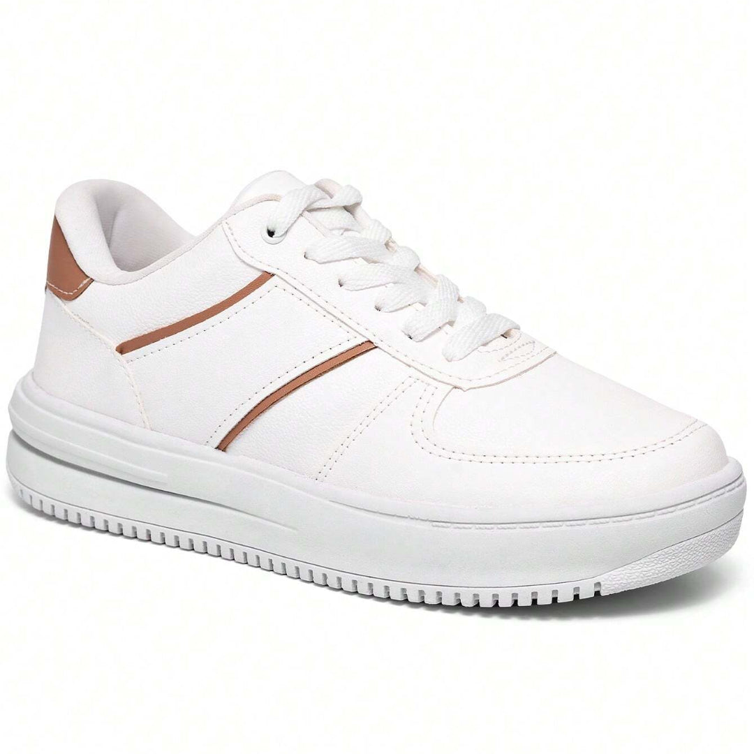 Tênis Feminino Casual Confortável Flatform Luana Branco