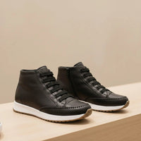 Tênis Feminino Estilo Botinha Calce Fácil Zíper Lateral Preto