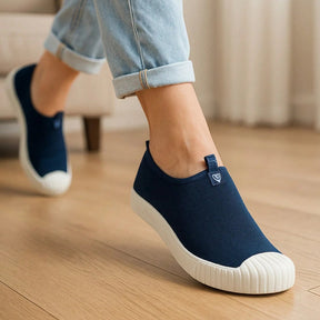 Tênis Feminino Slip On Calce fácil Casual Azul Marinho