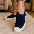 Tênis Feminino Slip On Calce fácil Casual Azul Marinho