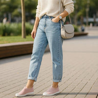 Tênis Feminino Slip On Calce fácil Casual Bege