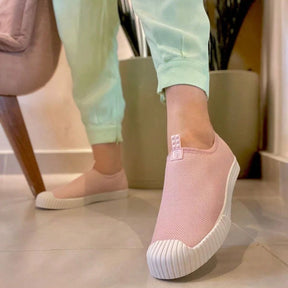 Tênis Feminino Slip On Calce fácil Casual Bege