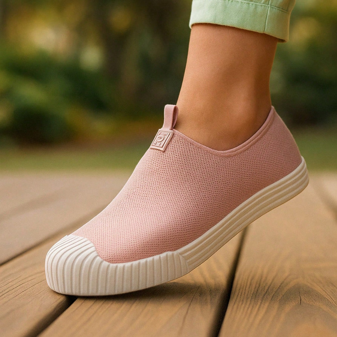 Tênis Feminino Slip On Calce fácil Casual Bege